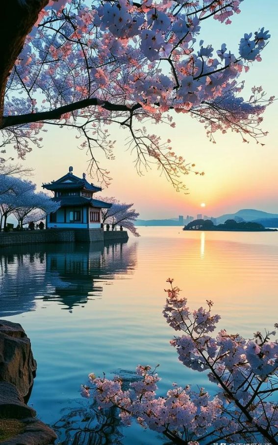 无锡鼋头渚樱花开放，春日浪漫早已来临